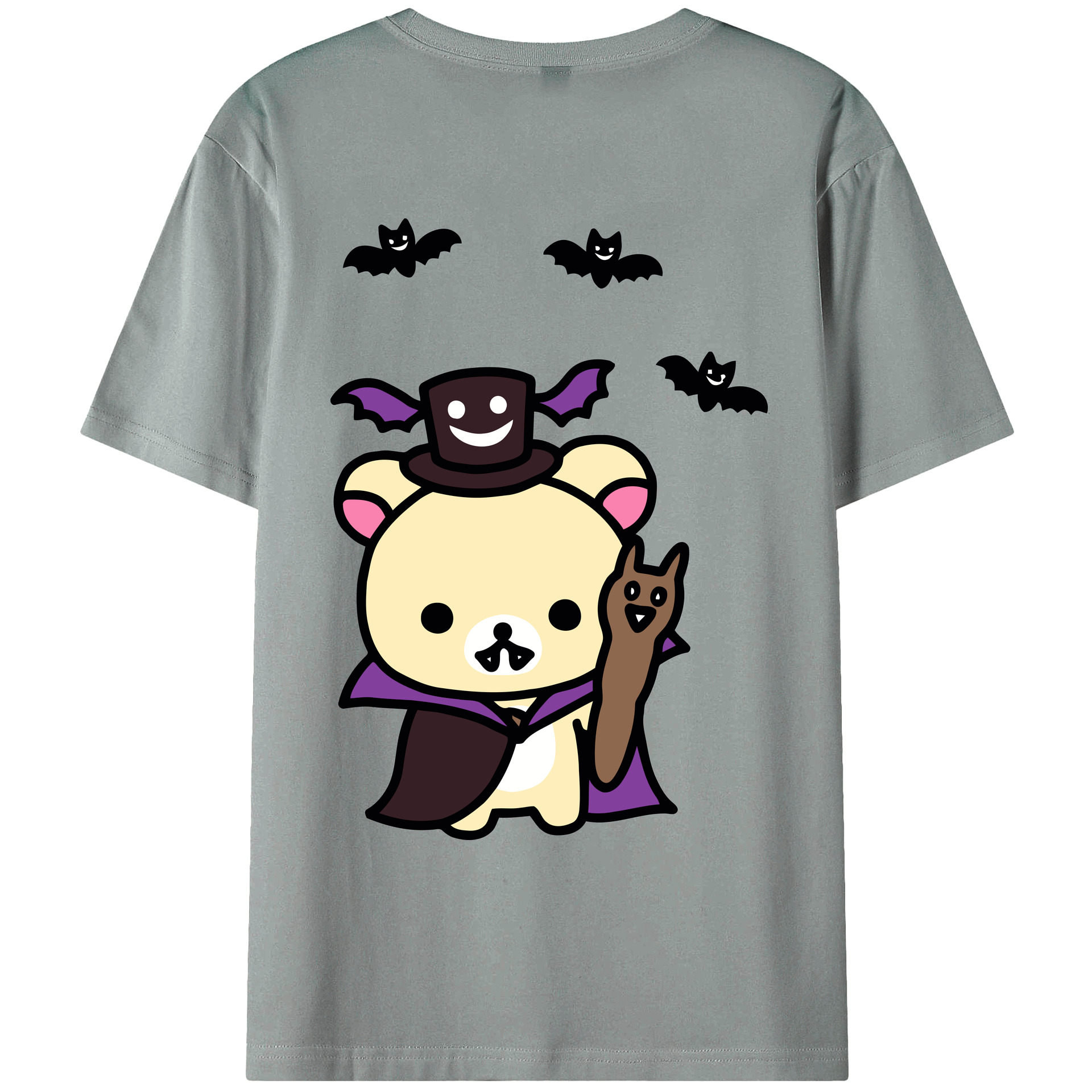 （画像用） リラックマ リラックマ キイロイトリ Rilakkuma Korilakkuma Kiiroitori 綿100％ メンズ半袖Tシャツ（バックプリント） 通気性
